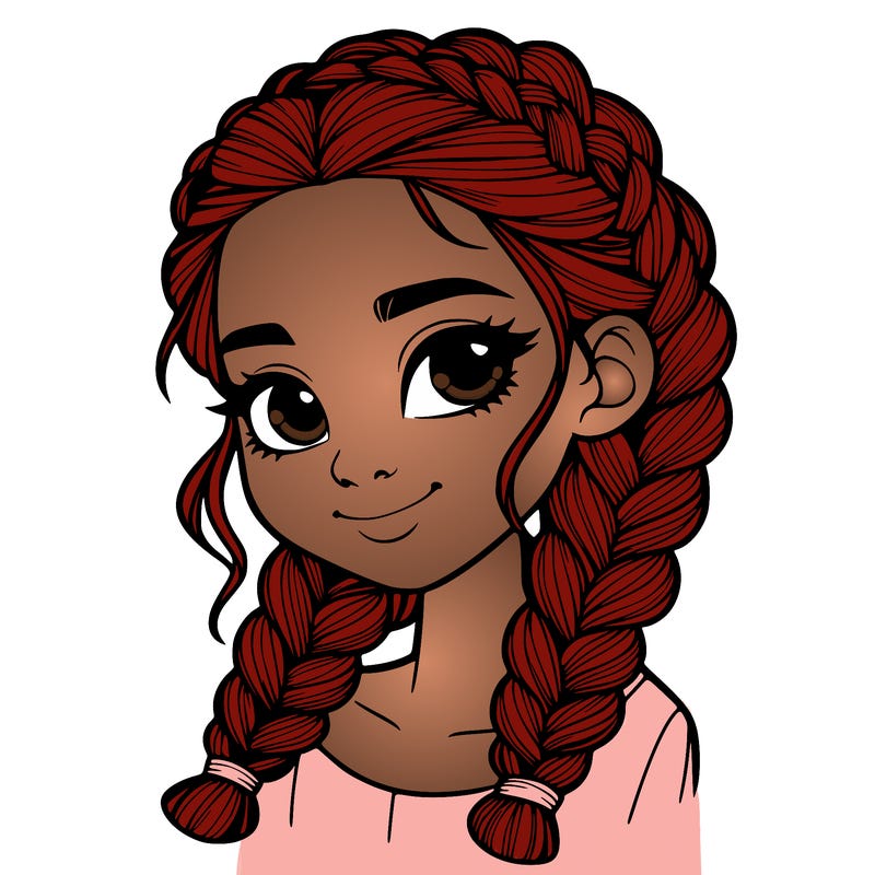 girl with braids realistic