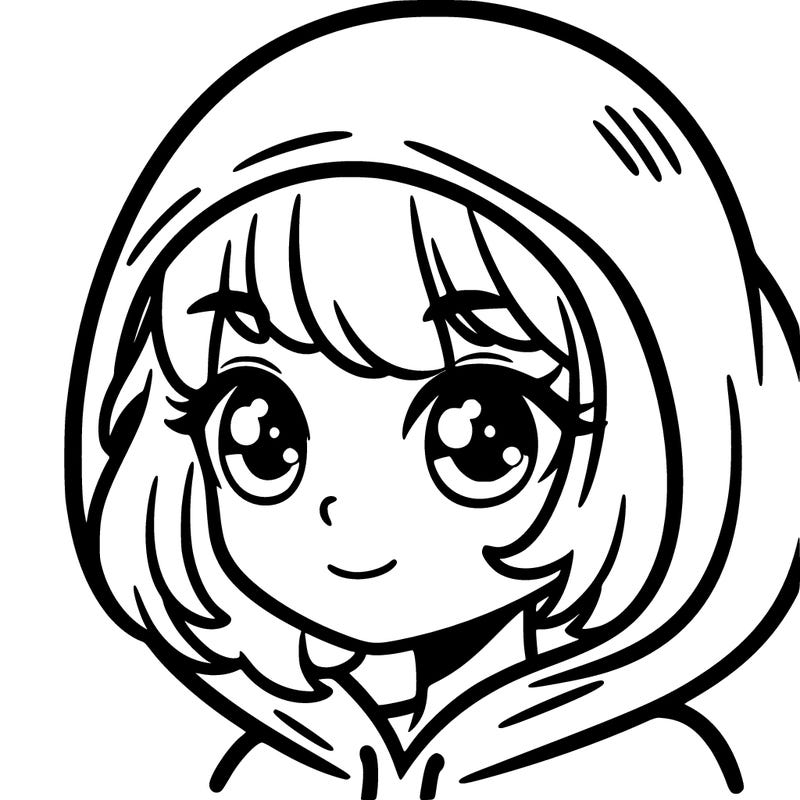 girl with short hair a blue eyes with a hod