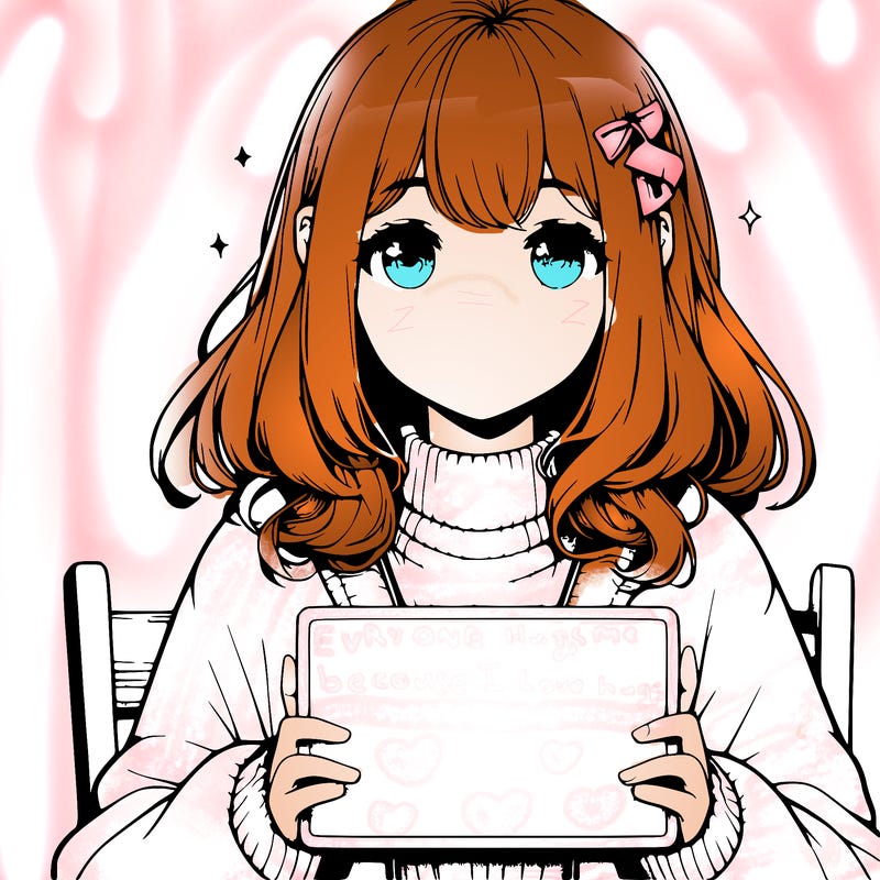 realistic pretty anime girl holding blank sign