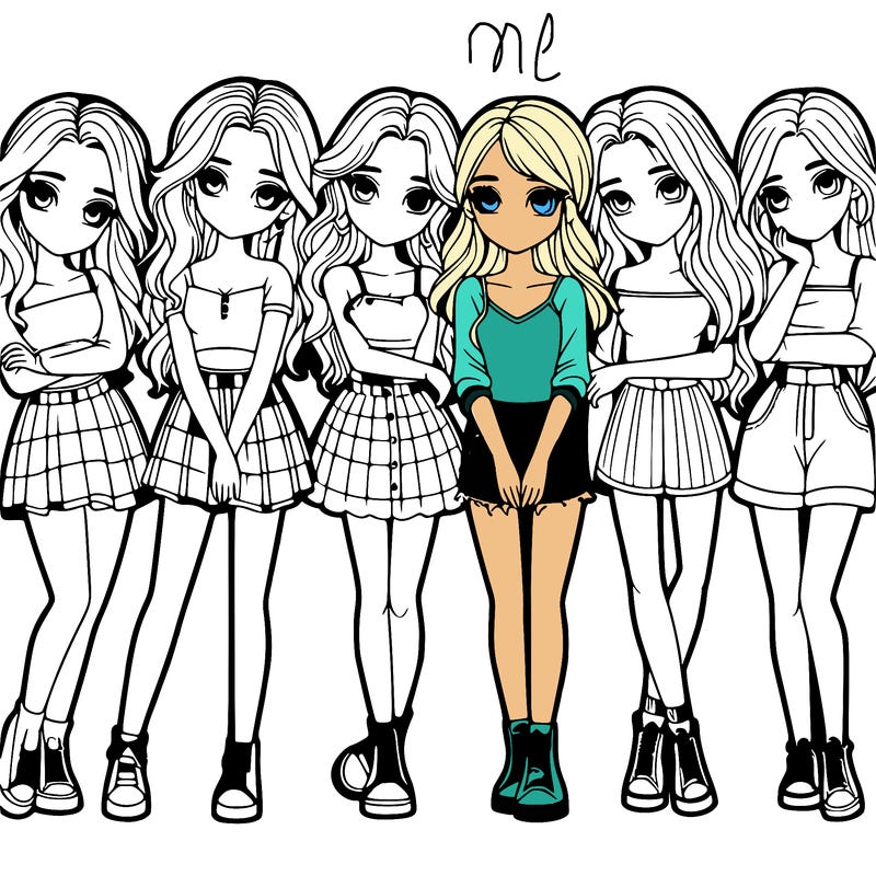 a group of girls realistic