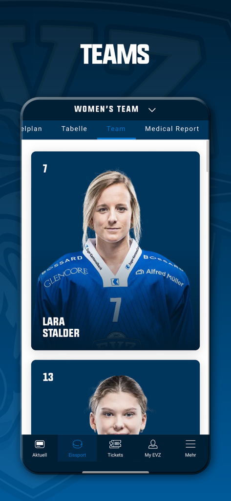 EVZ - EVZ app Women Team roster featuring player Lara Stalder