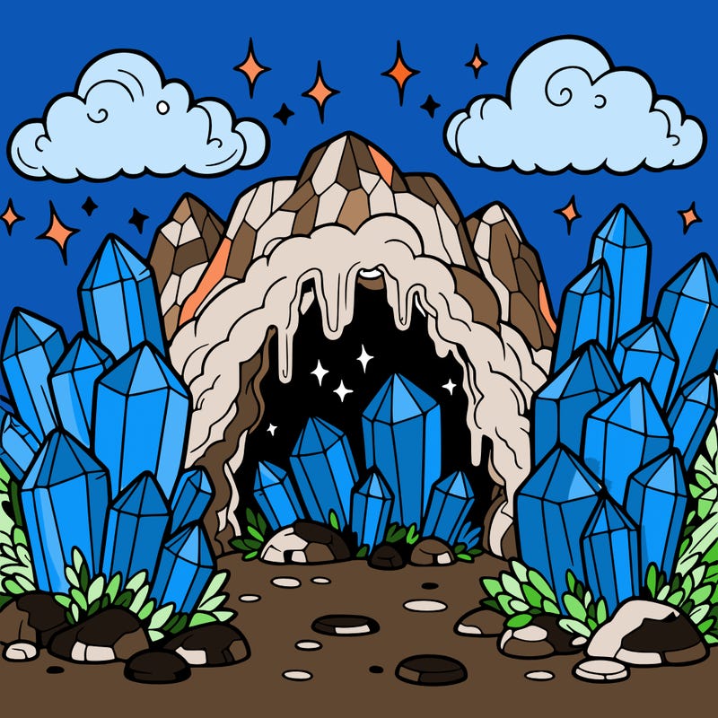 a cave with magic crystals