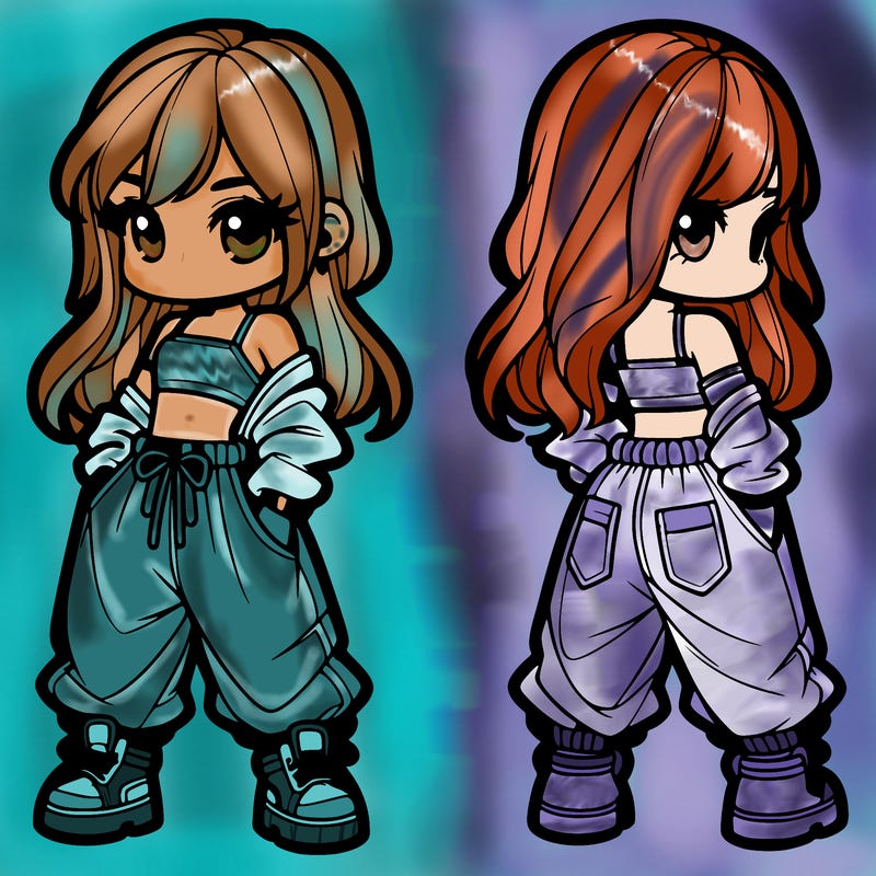 girl in crop top and baggy pants