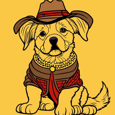 a puppy in a costume