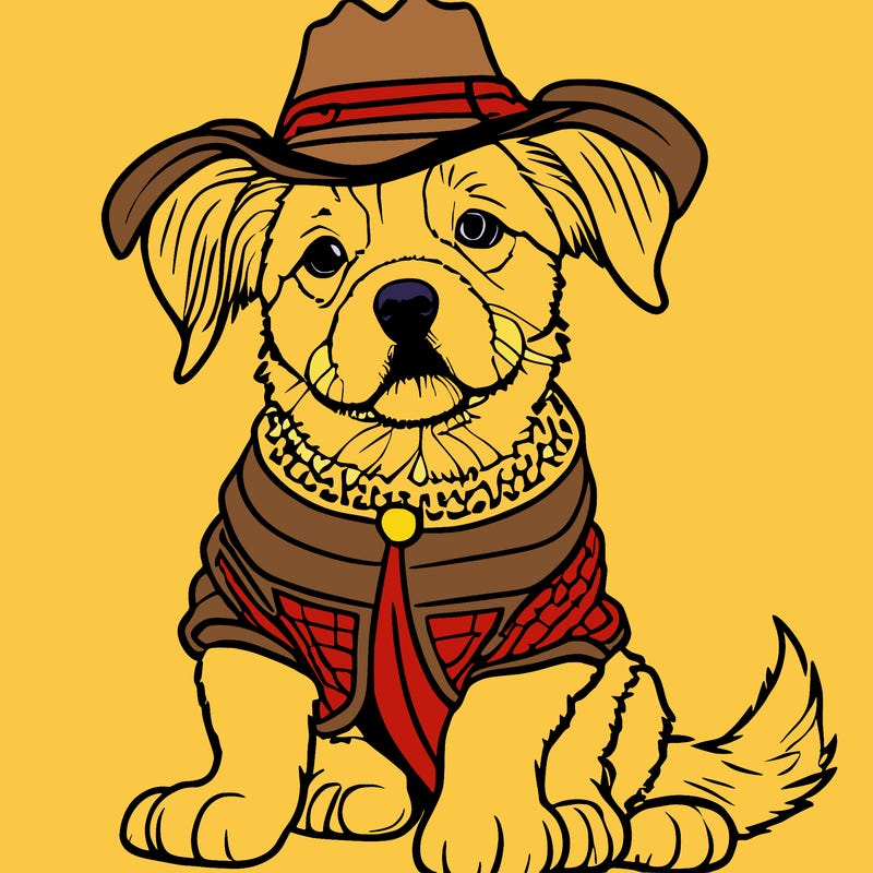 a puppy in a costume