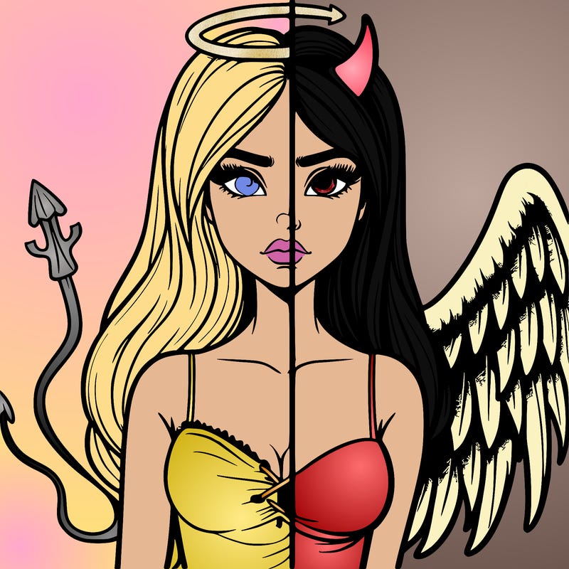 devil vs angel realistic girl