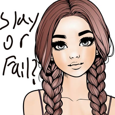 realistic girl with braids