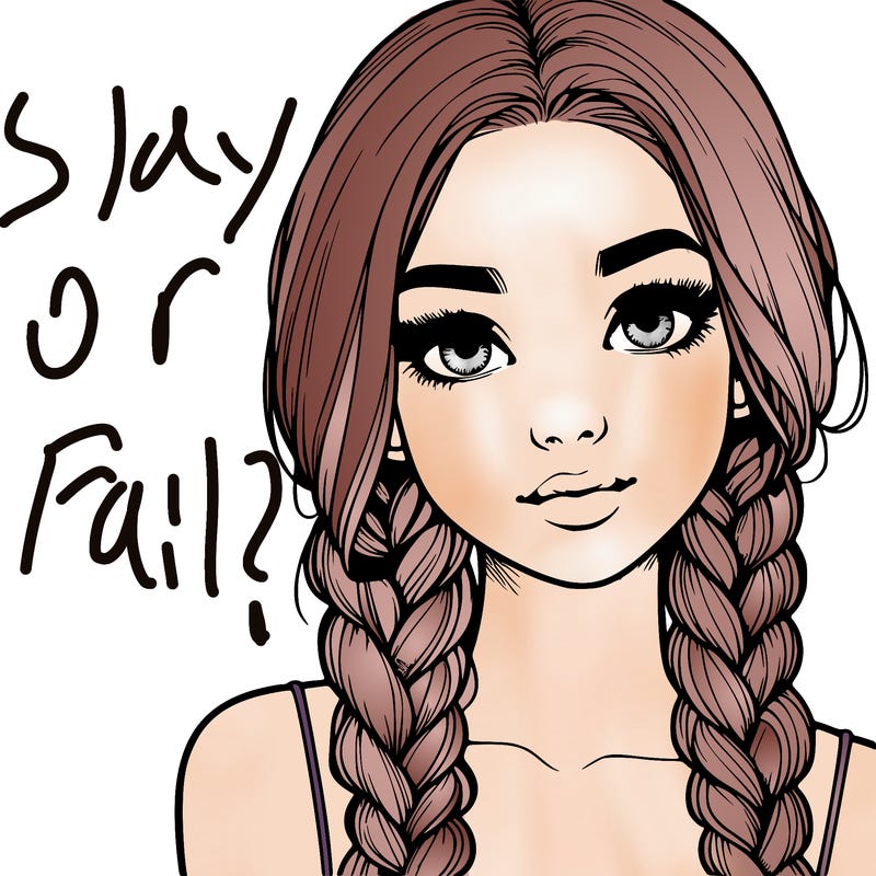 realistic girl with braids