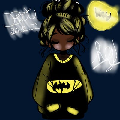 girl with baggy sweatshirt and messy bun