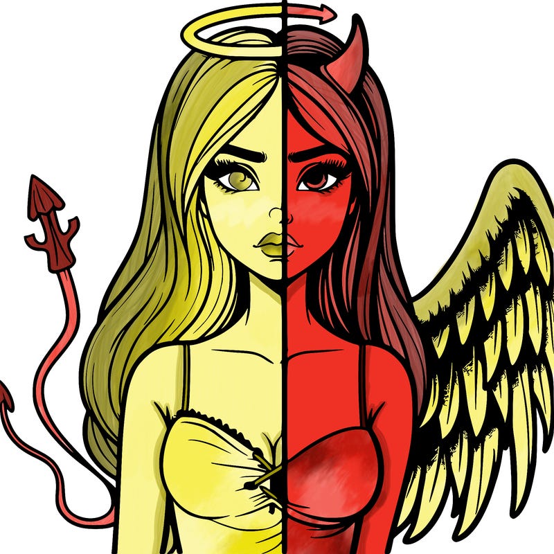 devil vs angel realistic girl