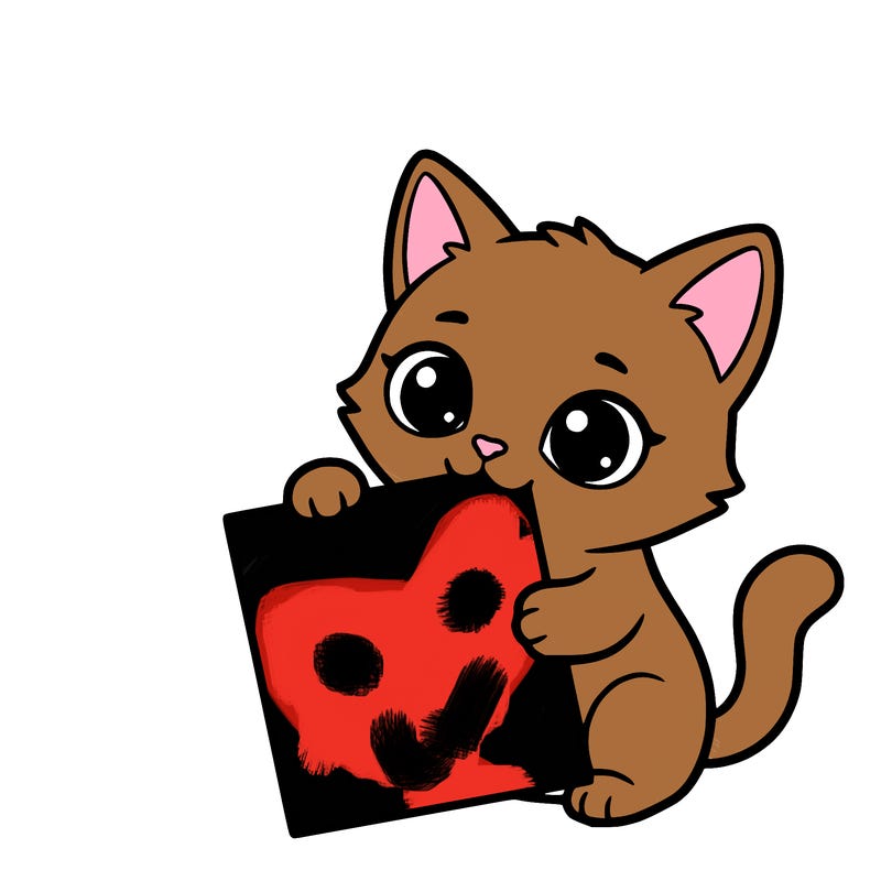 a small cat with a blank sheet of paper in its hand. the cat is sooooooo cute!