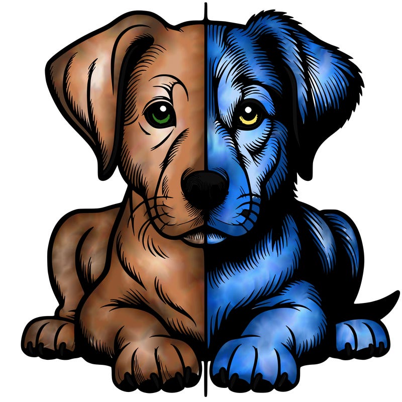 realistic dog split picture