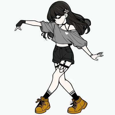 realistic girl danceing