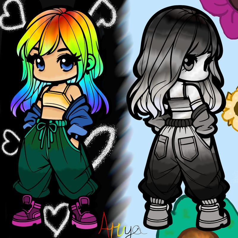 girl in crop top and baggy pants