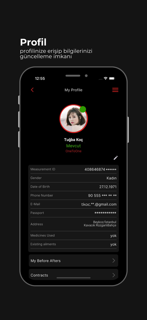 DewsLife - Interfaccia del profilo utente dell'app DewsLife che visualizza dettagli personali e stato dell'allenamento