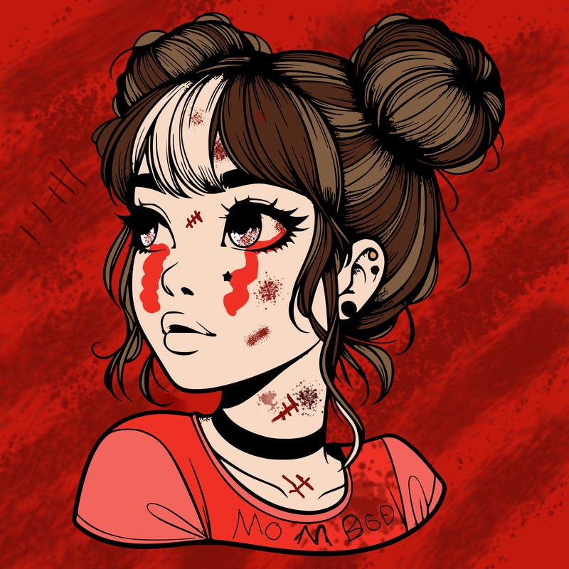 realistic girl with spacebuns