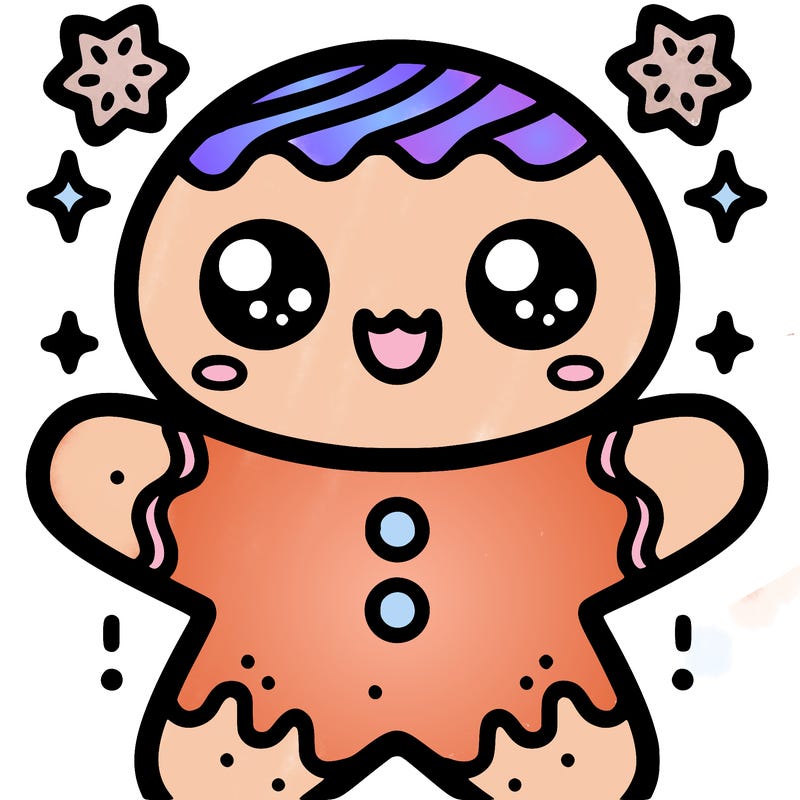 kawaii gingerbread man