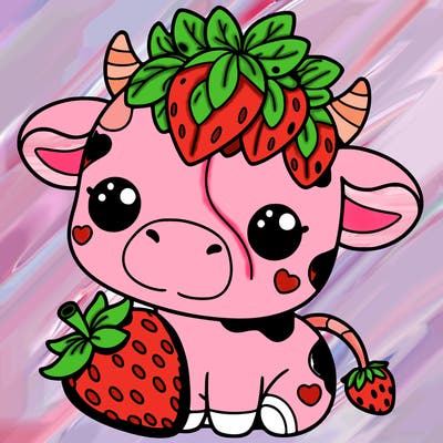 cute strawberry cow