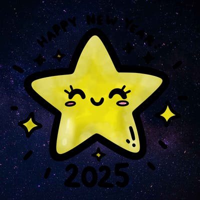 happy new year 2025 star wish