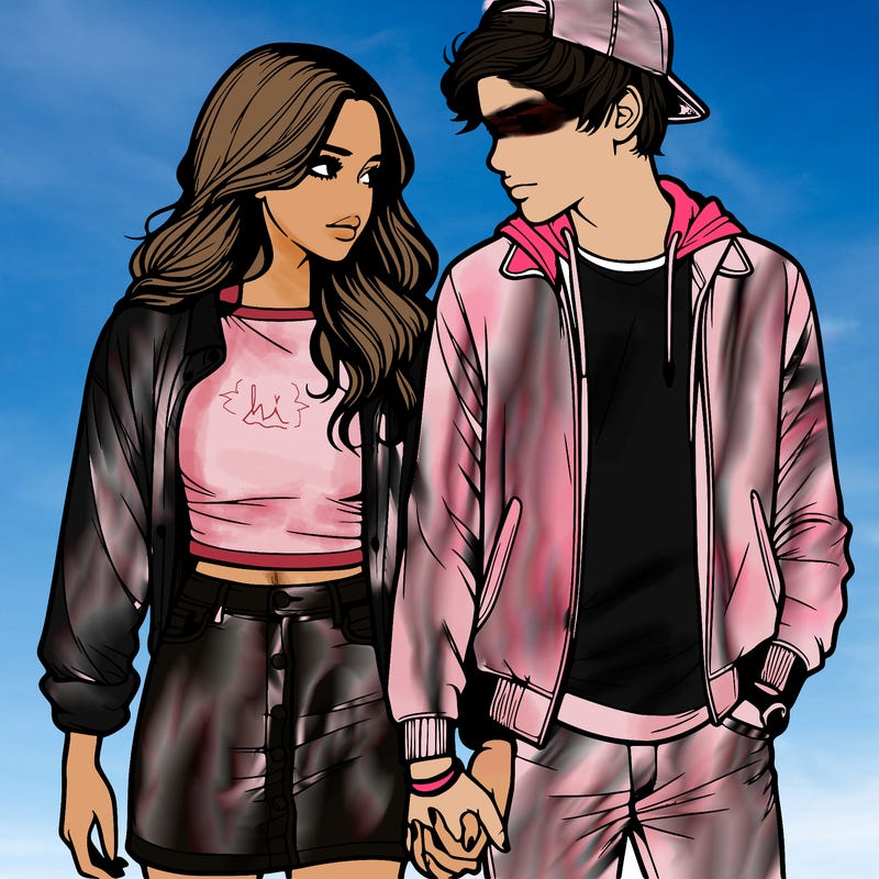 realistic teen couple holing hands