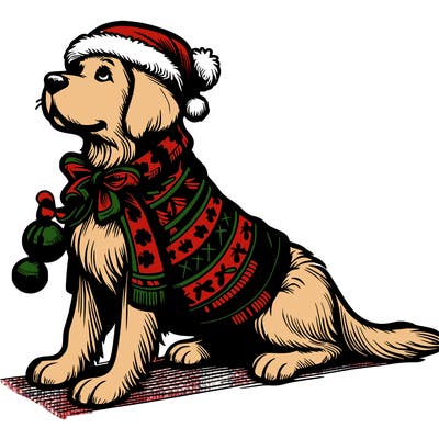 christmas dog realistic