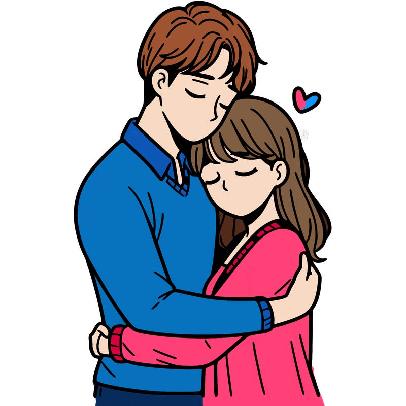 man and a woman hugging