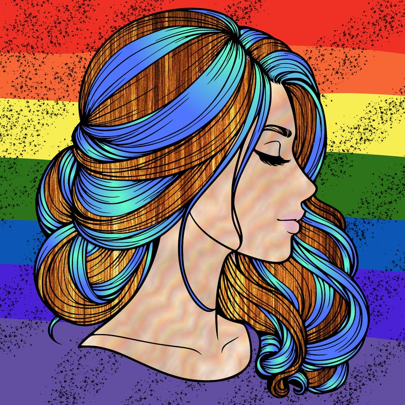 realistic woman's head & hair