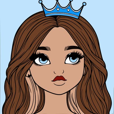 a realistic girl with a crown on