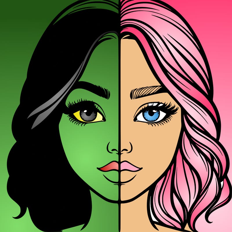 realistic girl split half