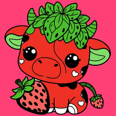 cute strawberry cow