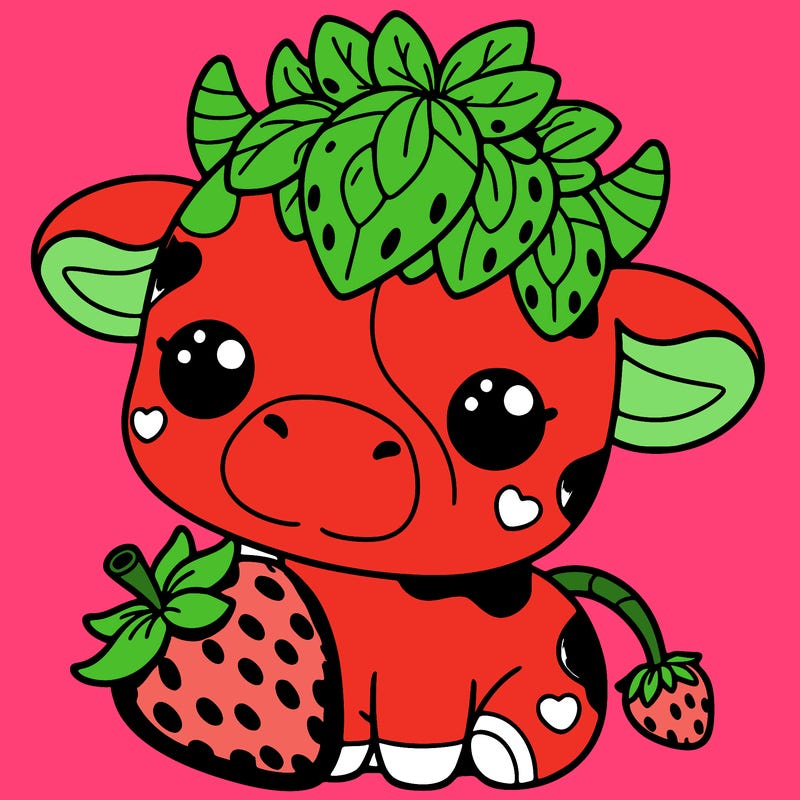 cute strawberry cow