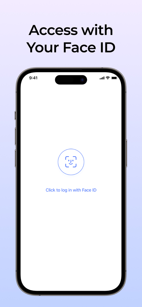 Écran d'iPhone montrant la connexion Face ID pour l'application Authenticator