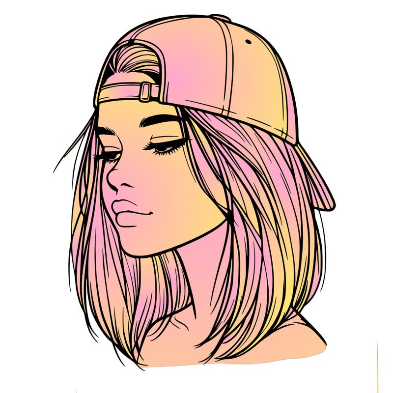 realistic  girl with a backwards hat
