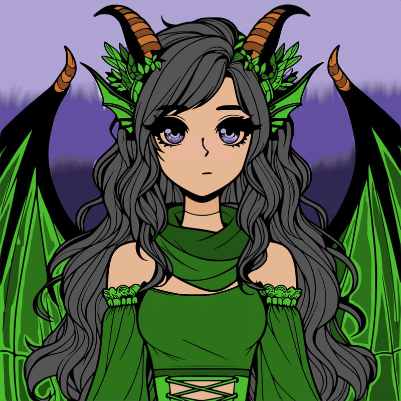 realistic girl with dragon wings horns and a tail