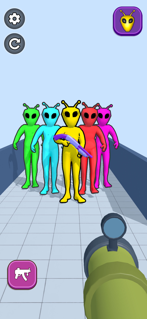 Annoying Ragdoll Shooter Game - First person shooter gameplay with colorful alien ragdoll characters
