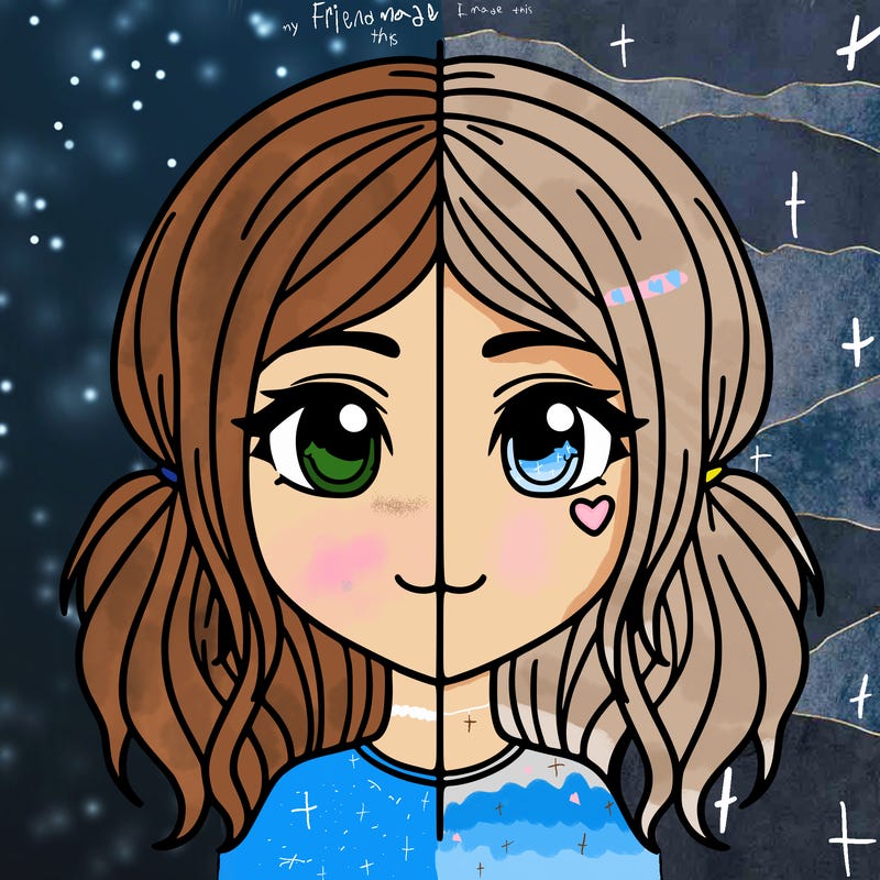 split girl just the face