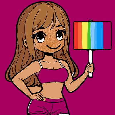 girl in a cute crop top holding a blank sign