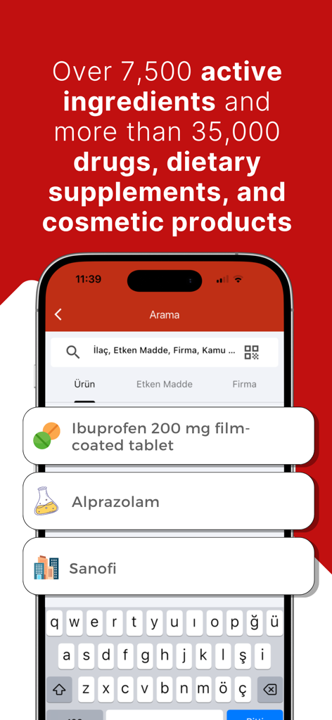 Vademecum Mobile: Guide - Vademecum Mobile app showing drug search screen with extensive medical database information