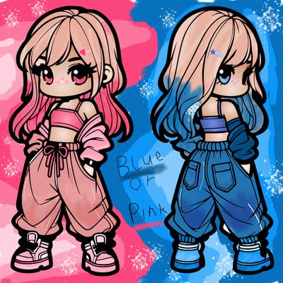 girl in crop top and baggy pants