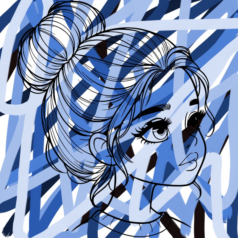 realistic girl with bun