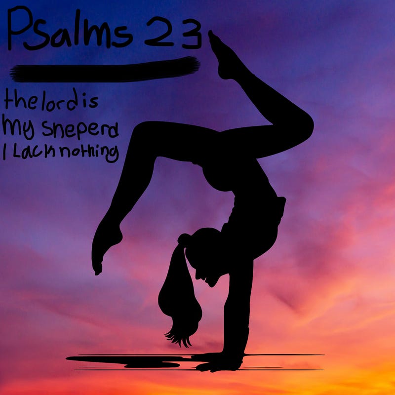 a woman doing a handstand realistic