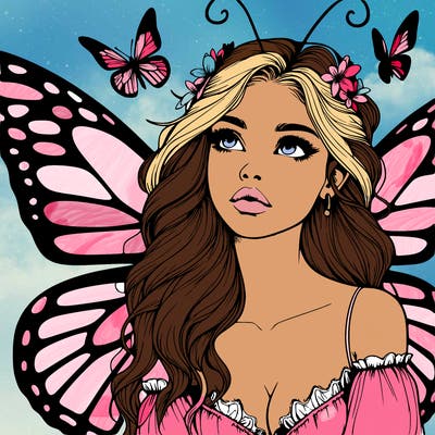 butterfly fairy realistic girl