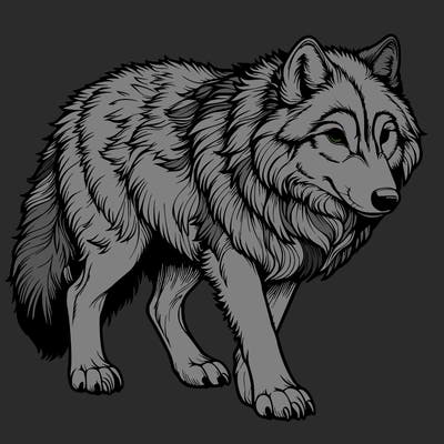 realistic wolf