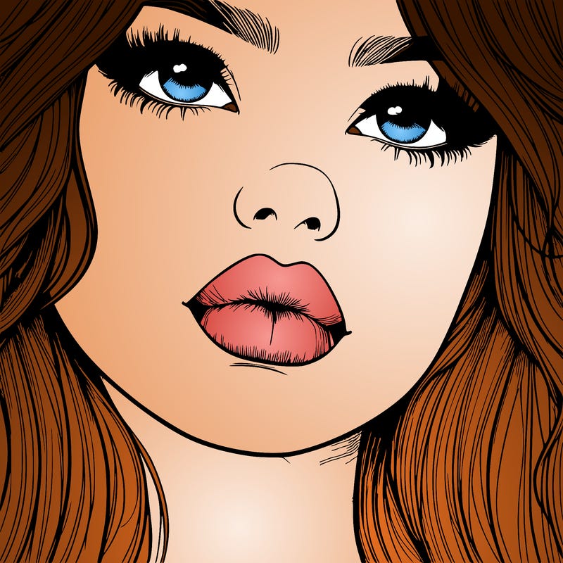 really realistic girl with lips