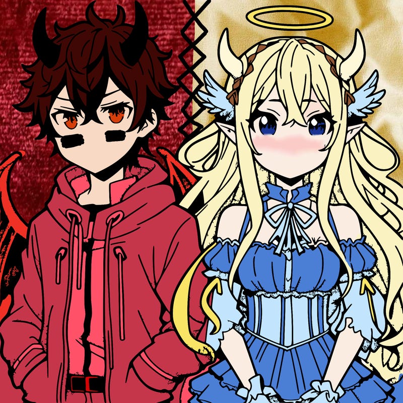 anime devil boy and angel girl