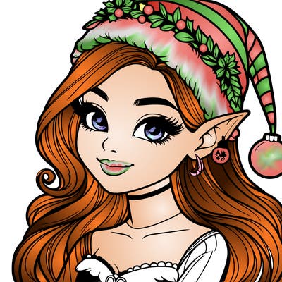 christmas girl elf realistic