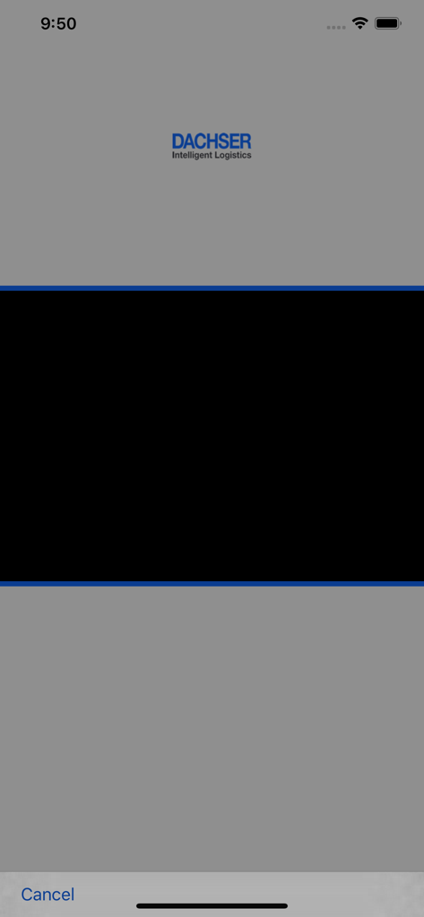 Barcode-Scan-Oberfläche der DACHSER shipmentpointer App für die Logistikverfolgung