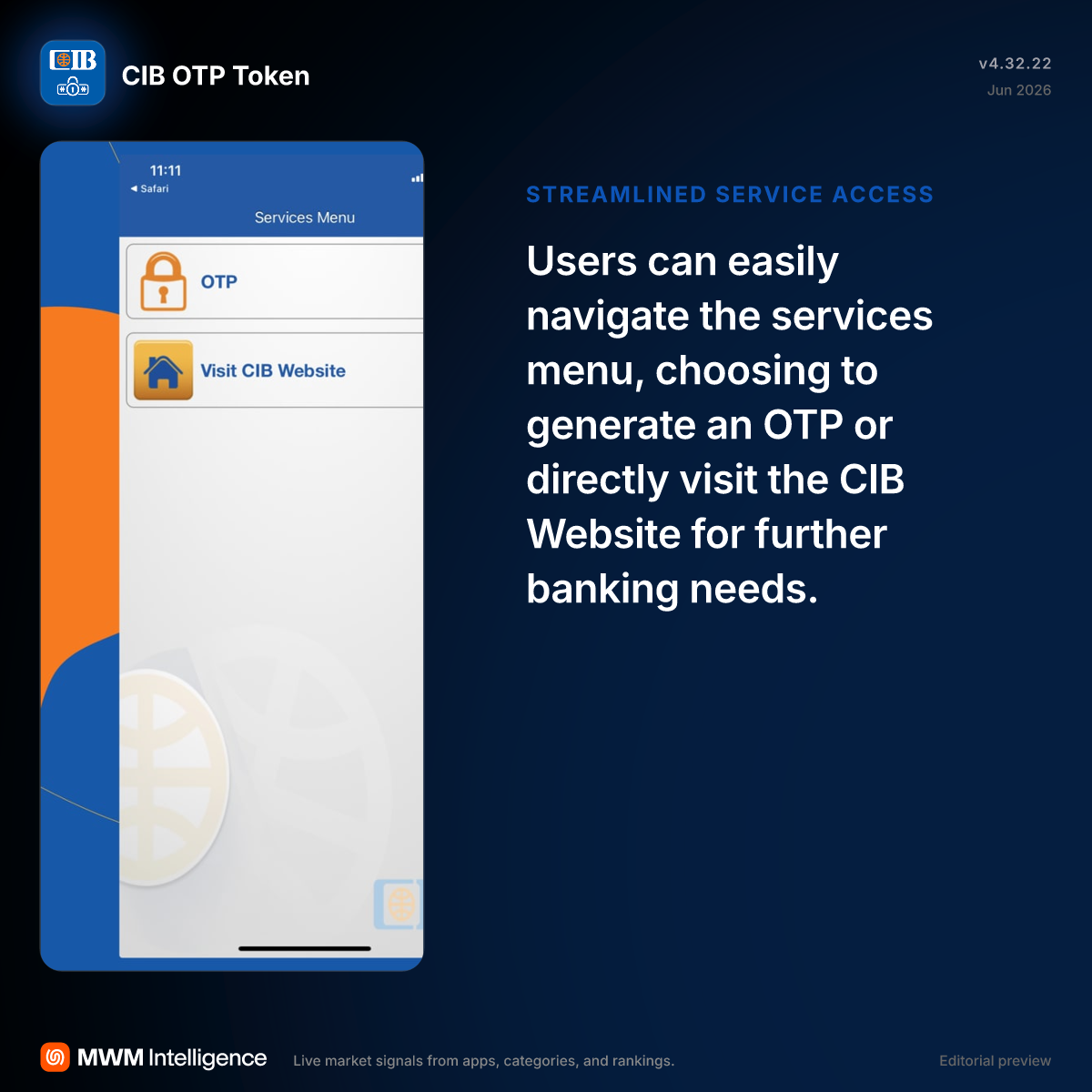 CIB OTP Token - Finance App | MWM