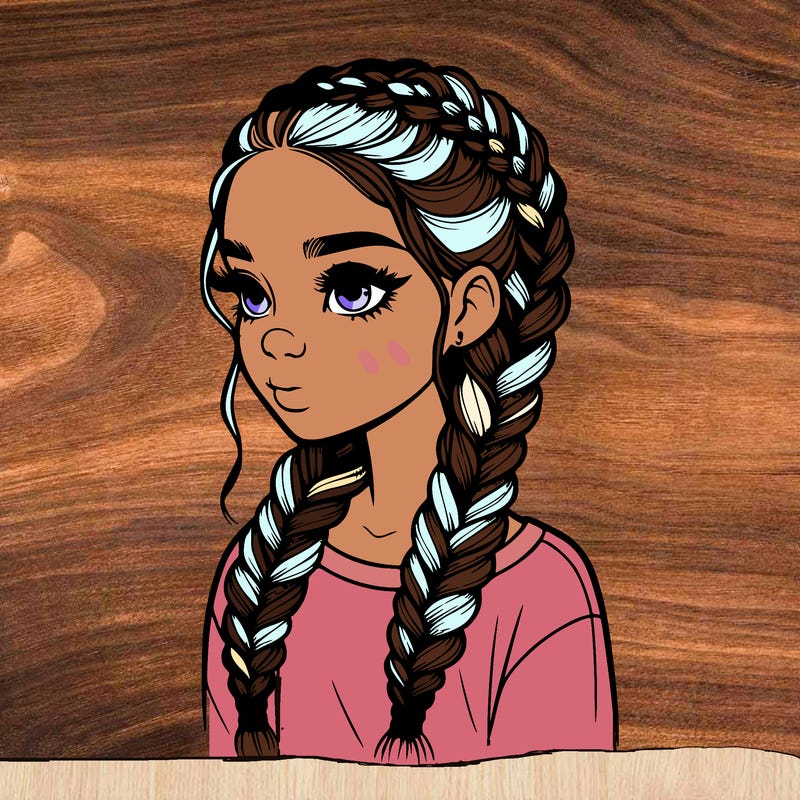 realistic girl with braids