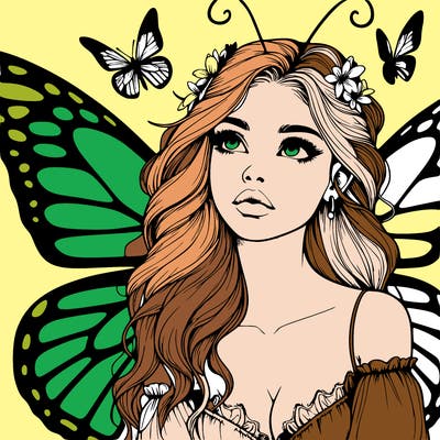 butterfly fairy realistic girl